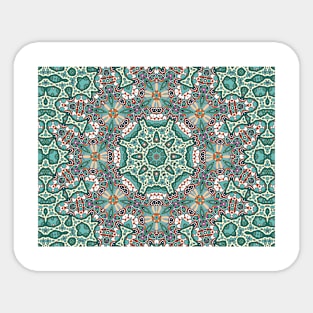 Fractal Green & Orange Sticker